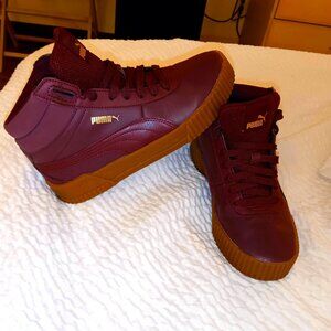 Puma Women’s Carina Mid Top Sneaker Burgundy